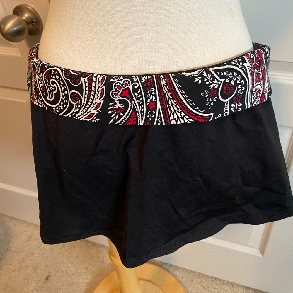 Ralph Lauren Swim Tankini Womens Paisley Red Black Top 14 Bottom 12 - Picture 5 of 7
